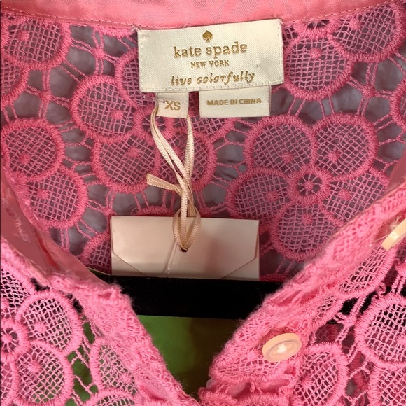 Kate spade pink bloom lace blouse shirt NWT - Picture 4 of 10